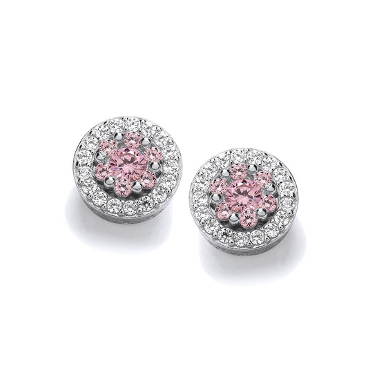 Pretty Pink Cubic Zirconia Stud Earrings