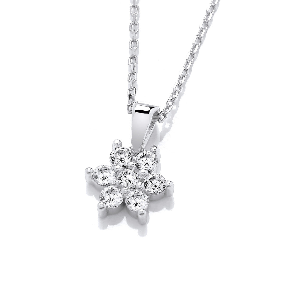 Silver & Cubic Zirconia North Star Necklace