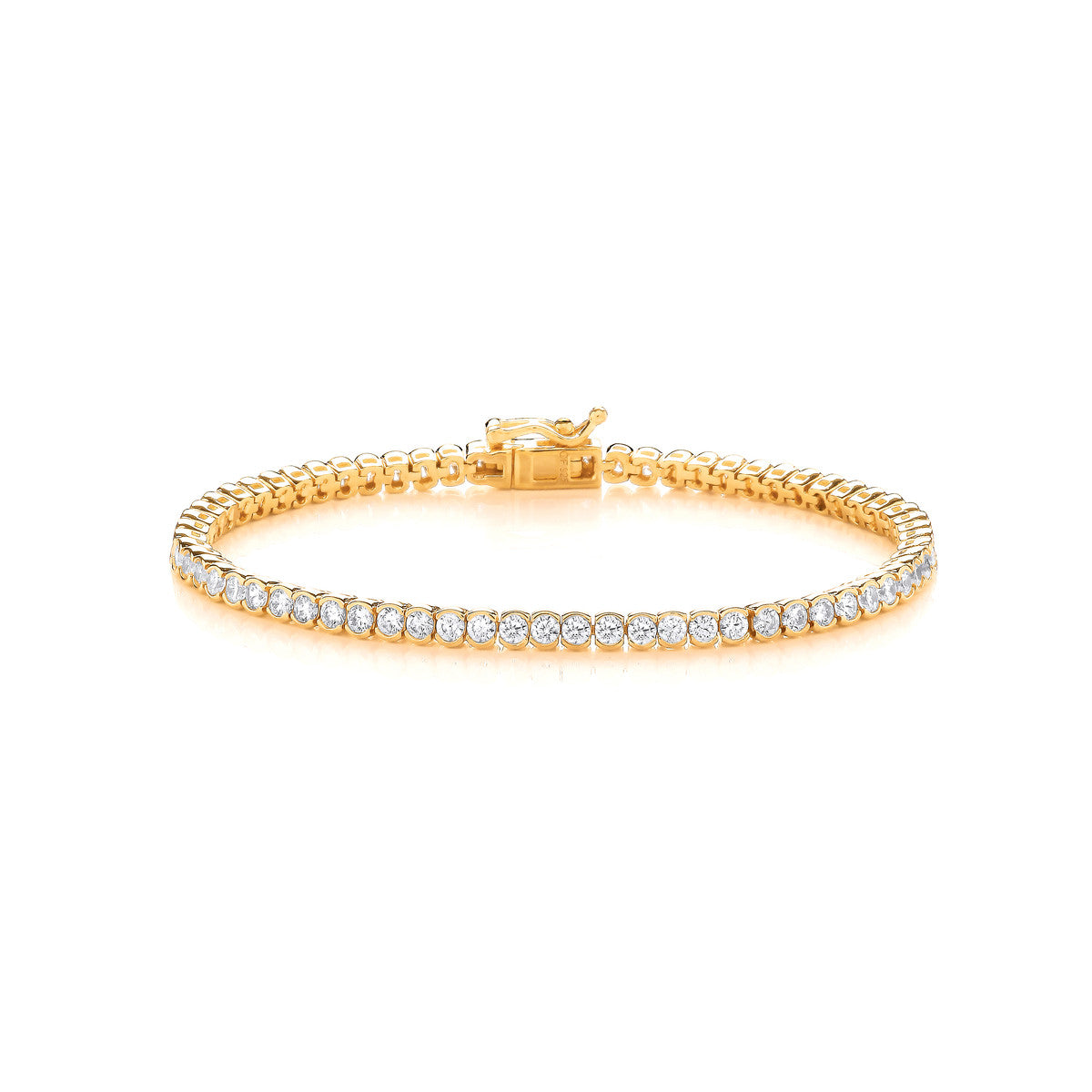 Silver, Gold and Cubic Zirconia Tennis Bracelet