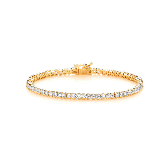 Silver, Gold and Cubic Zirconia Tennis Bracelet